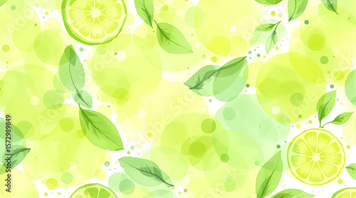 Fresh lime pattern with vibrant green slices and citrus textures, perfect for bright and refreshing designs
