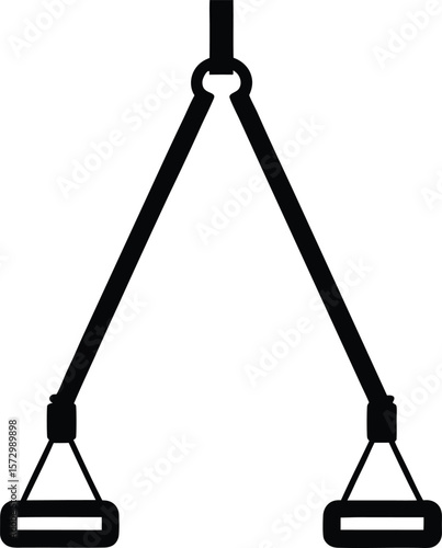 TRX Suspension Trainer Silhouette Vector Art Illustration