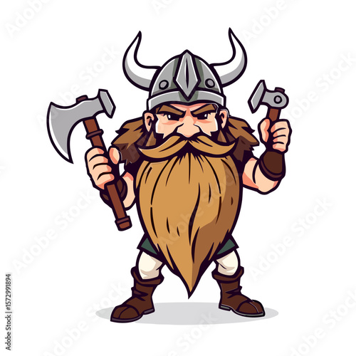 cartoon viking warrior