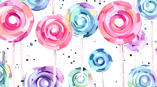 Set of colorful sweet lollipops isolated on white background