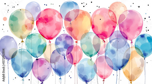 colorful balloons isolated on white