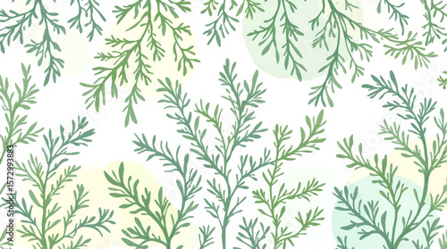 seamless pattern with green leaves