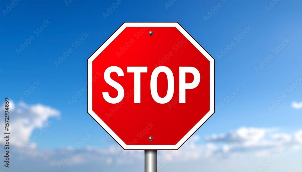 stop sign on blue sky stop sign on blue sky