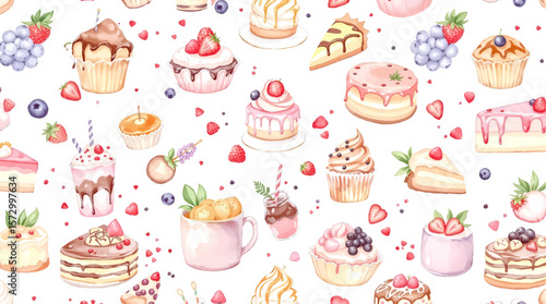 birthday cake seamless pattern