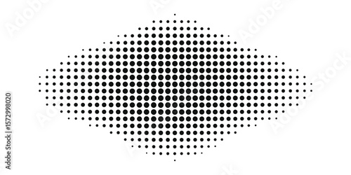Wallpaper Mural halftone gradient dot shape black and white silhouette vector illustration Torontodigital.ca