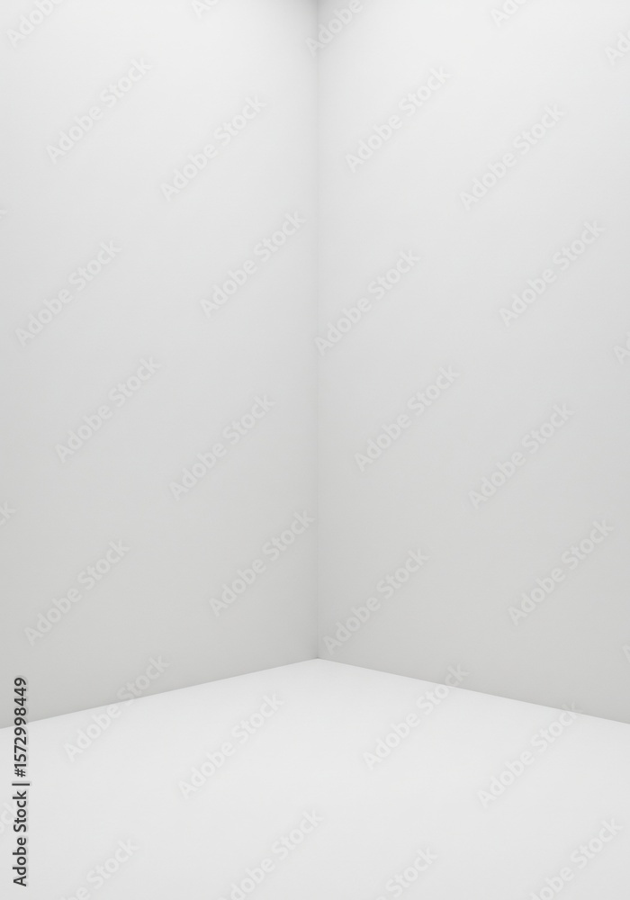 Fototapeta premium Minimalist White Corner Space: Clean Interior Design for Creative Product Backgrounds