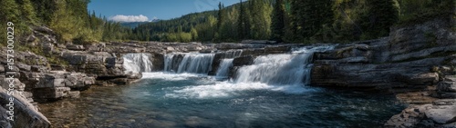 Scenic waterfall adventure nature hdr 360 degrees hdri landscape
