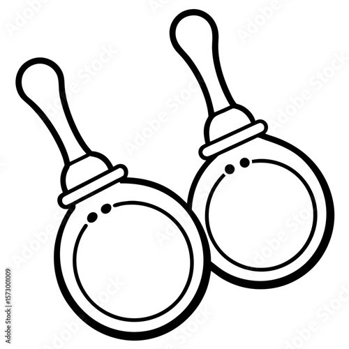 Castanets line art vector