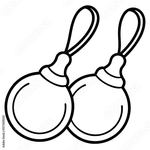 Castanets line art vector