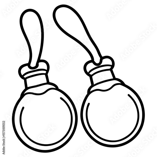Castanets line art vector