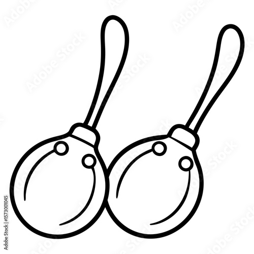 Castanets line art vector