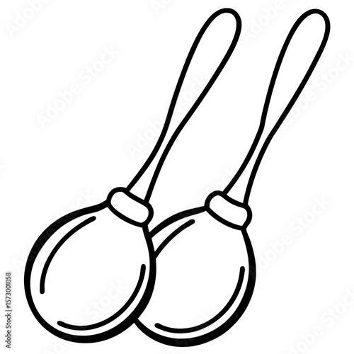 Castanets line art vector