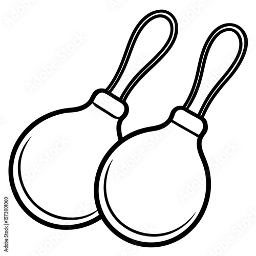 Castanets line art vector