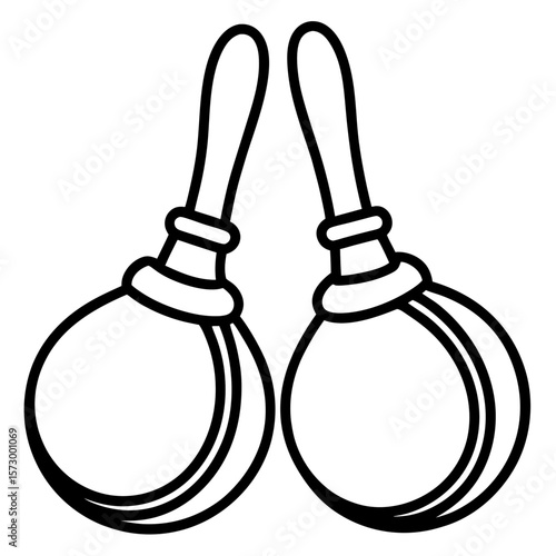Castanets line art vector
