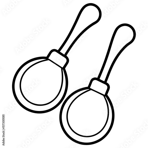 Castanets line art vector