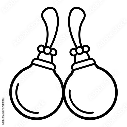 Castanets line art vector