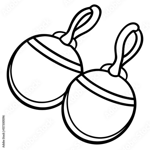 Castanets line art vector
