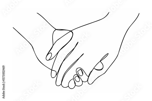 Intertwined hands holding connection support