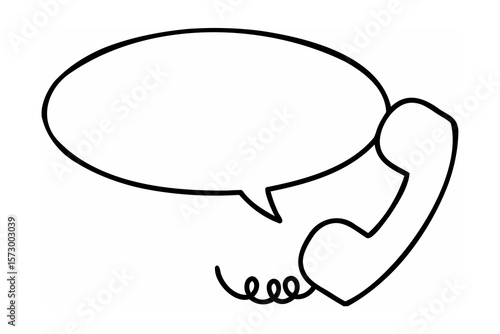 Telephone handset with speech bubble communication