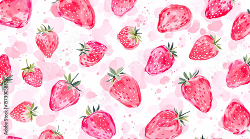 strawberry seamless pattern on white background