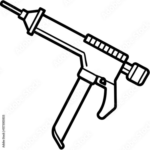 Caulking Gun line art vector