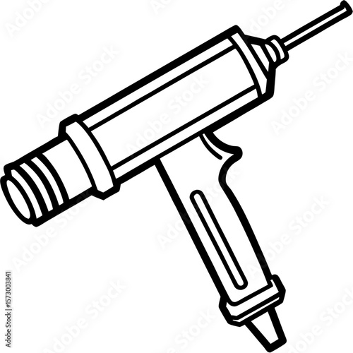 Caulking Gun line art vector