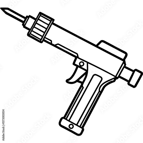 Caulking Gun line art vector