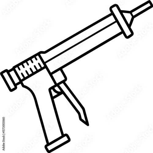 Caulking Gun line art vector