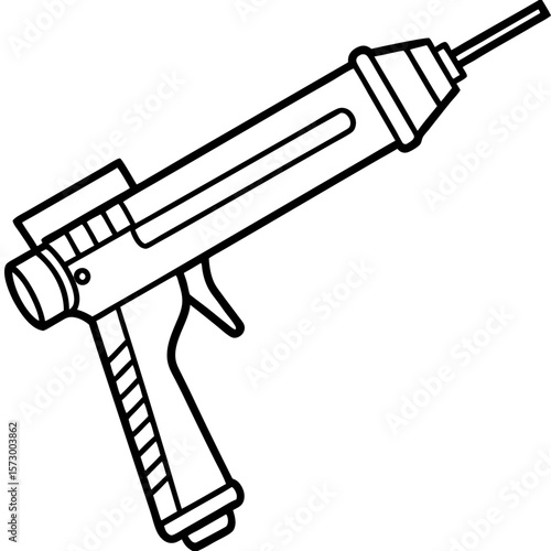 Caulking Gun line art vector