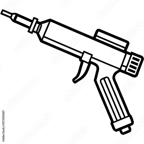 Caulking Gun line art vector