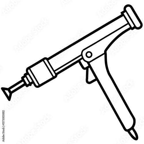 Caulking Gun line art vector