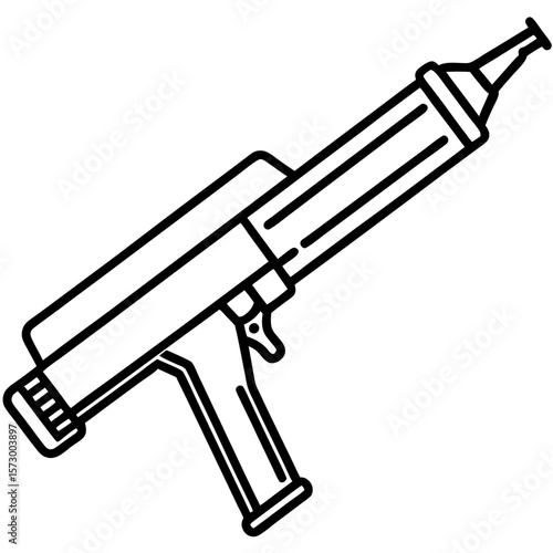 Caulking Gun line art vector