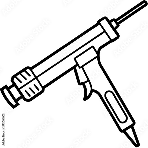 Caulking Gun line art vector