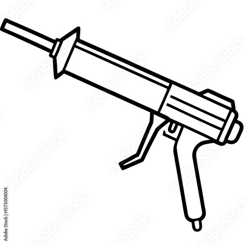 Caulking Gun line art vector