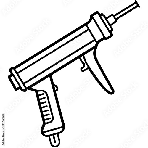 Caulking Gun line art vector