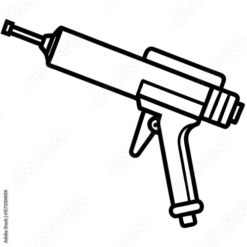 Caulking Gun line art vector