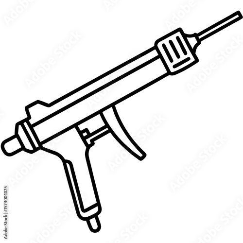 Caulking Gun line art vector