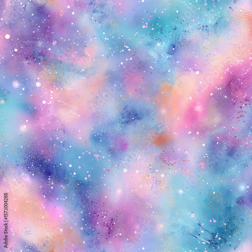 Soft Watercolor Splashes Pattern with Seamless Design in Pastel Colors for Creative Projects and Backgrounds