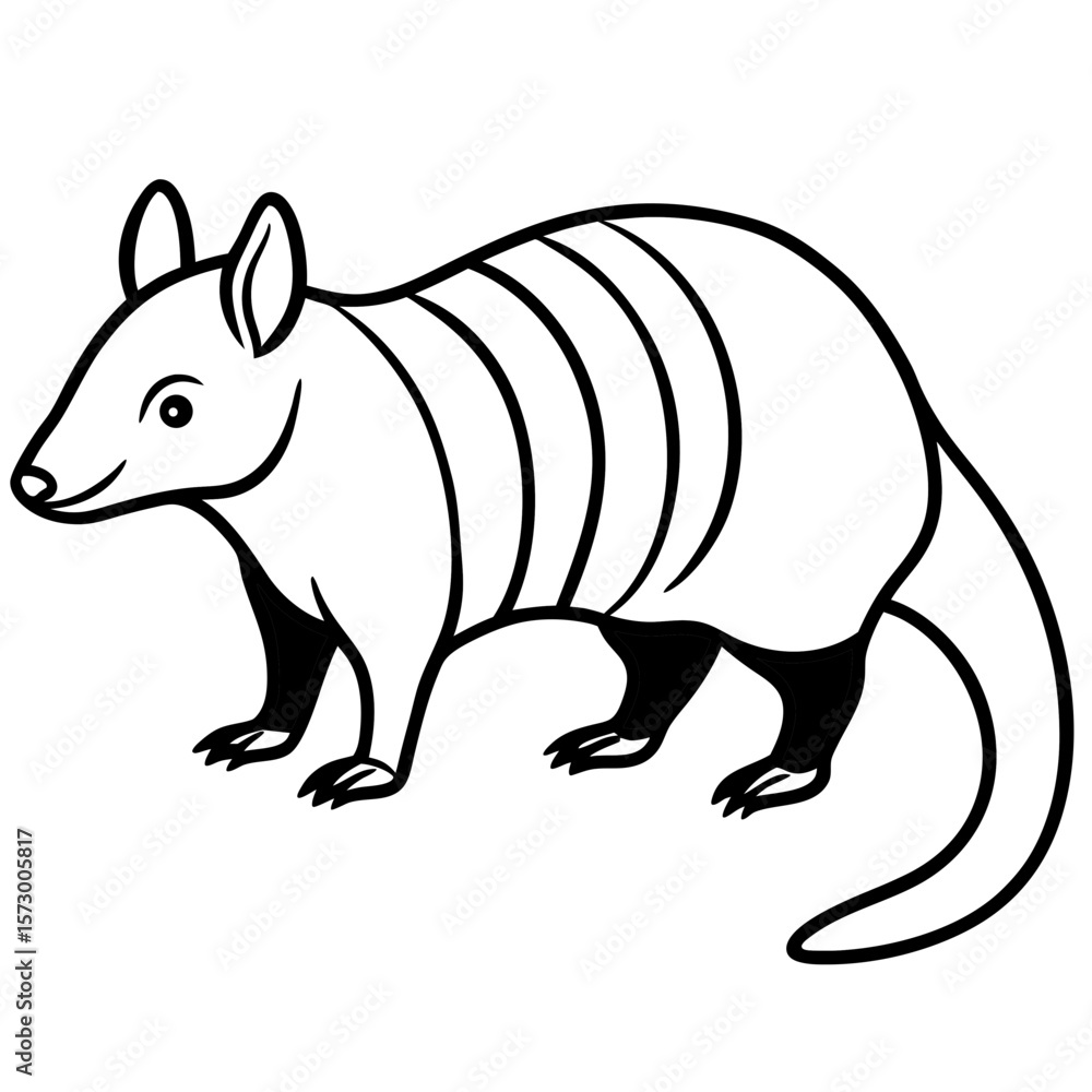 Obraz premium Zorilla Ink Outline Wildlife Design