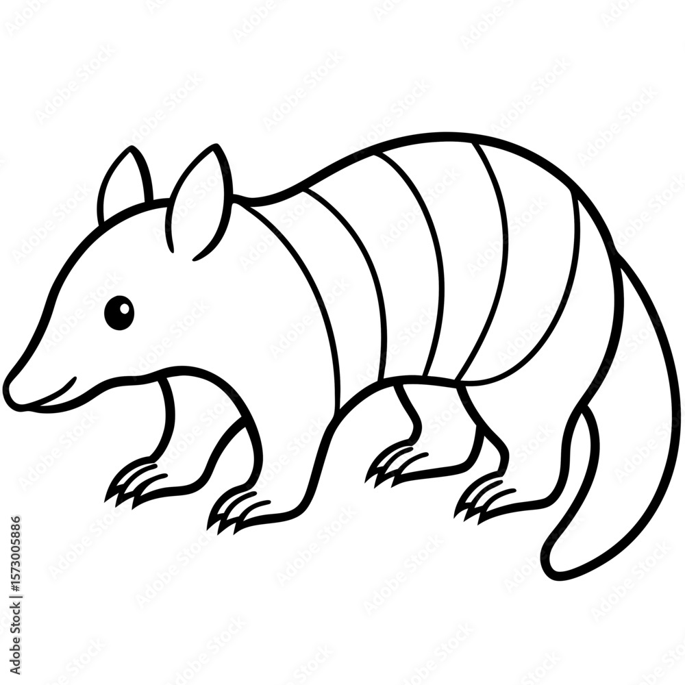Obraz premium Zorilla Ink Outline Wildlife Design