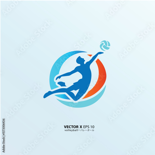 design vector art of man or girl playing volly in style