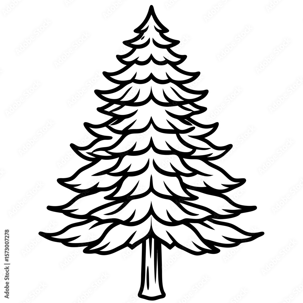 Obraz premium Cedar line art vector