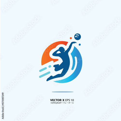 design vector art of man or girl playing volly in style