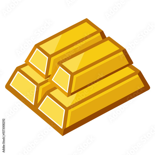 gold bars isolated on white background