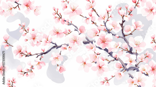 Watercolor flower background Floral hand-painted seamless pattern	