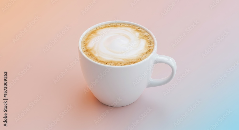 Minimalist Coffee Cup on Pastel Table Minimalist Coffee Cup on Pastel Table