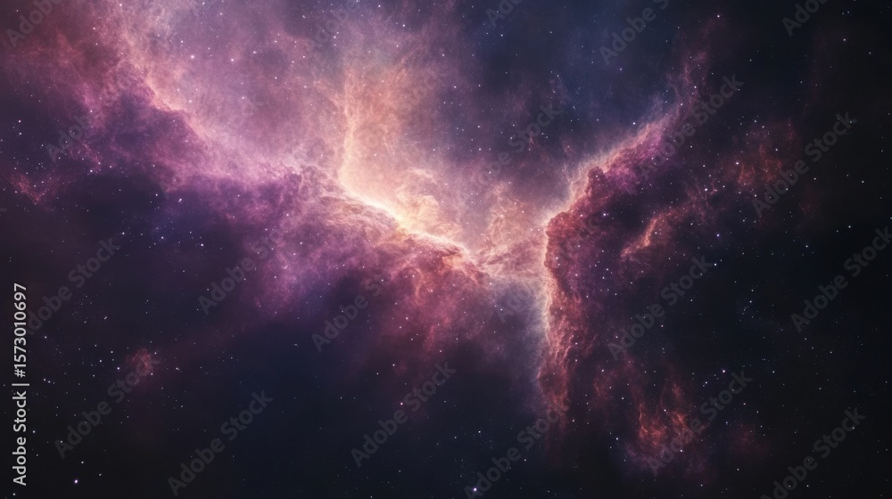 Fototapeta premium Cosmic Nebula Pink and Purple Star Clouds.