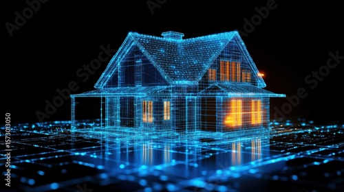 Smart Home Blueprint Digital House Design.