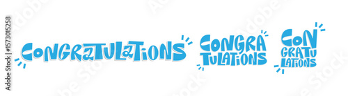 Congratulations banner lettering design Fun and joyful typographic message