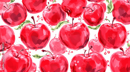 Watercolor cherry, Ornament with berry, Nature theme, Seamless vector pattern, Watercolor paint for gift box, wallpaper, background, web sites, textiles, textures, greeting card, wedding invitation
